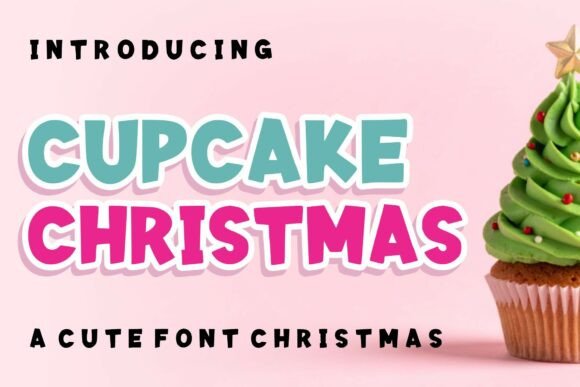Cupcake Christmas Font for Festive Display Needs