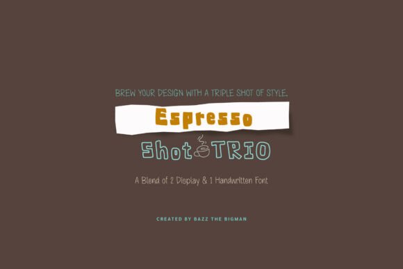 Espresso Shot Trio: A Bold Display Font for Creative Projects